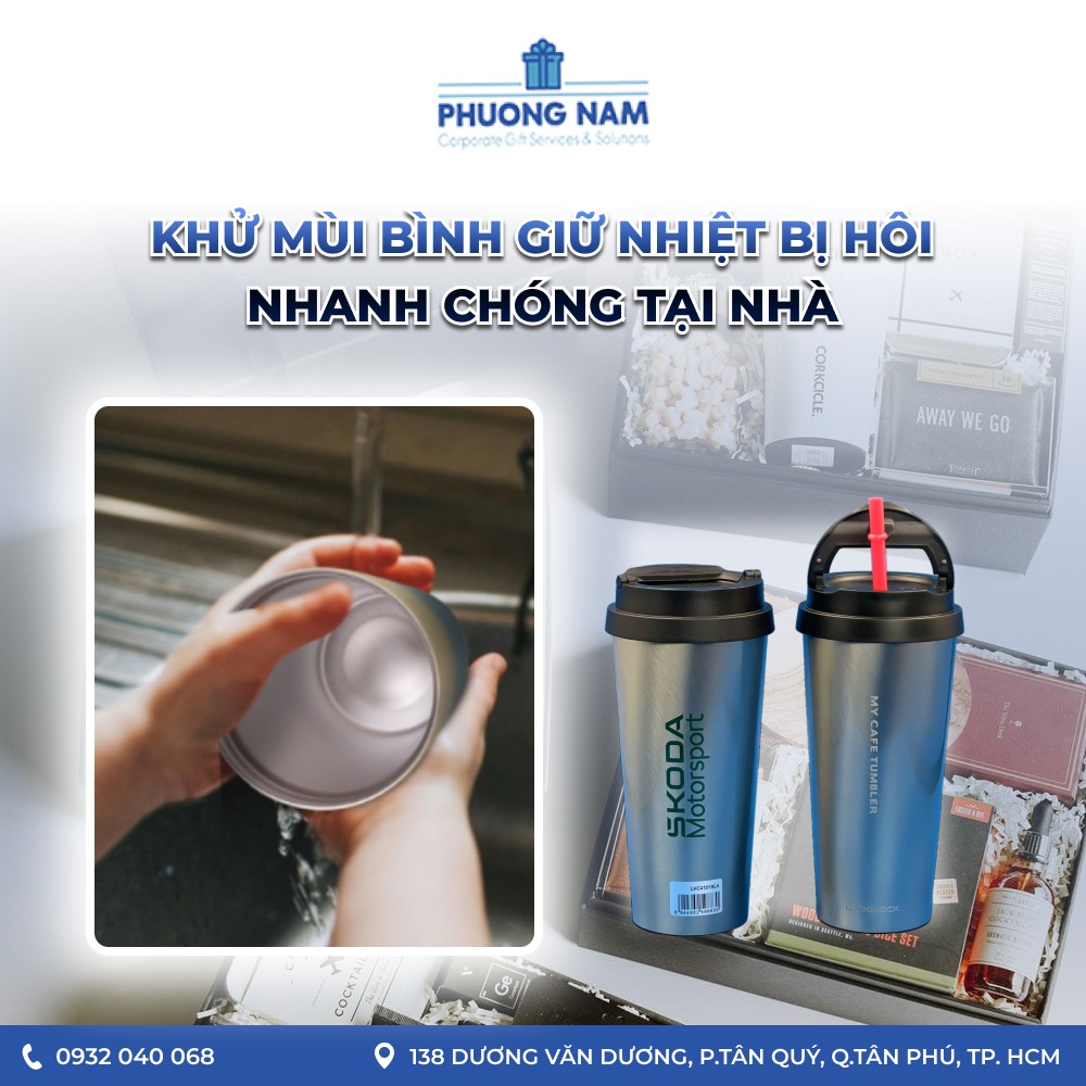 Khử mùi bình giữ nhiệt bị hôi nhanh chóng tại nhà